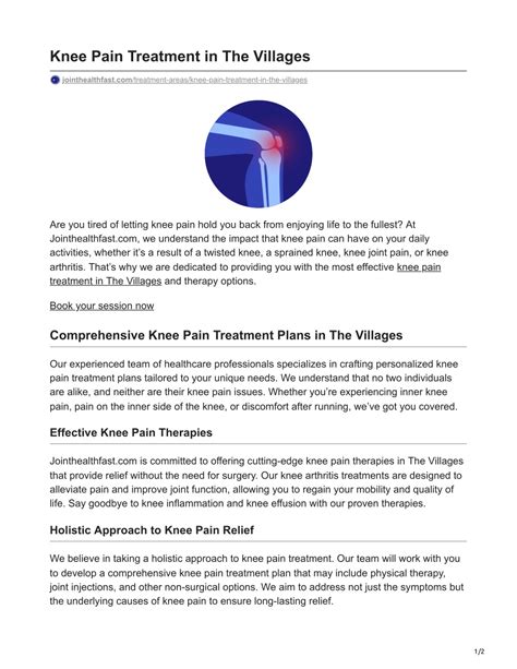 The Villages Knee Pain Treatment .
